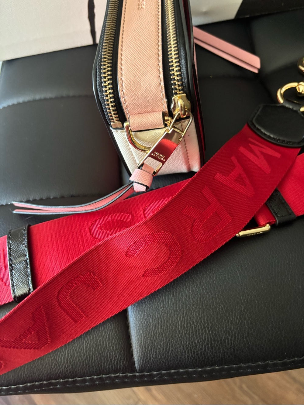 Marc Jacobs Red Snapshot Camera Crossbody with Wide Logo Strap - Picture 7 of 12